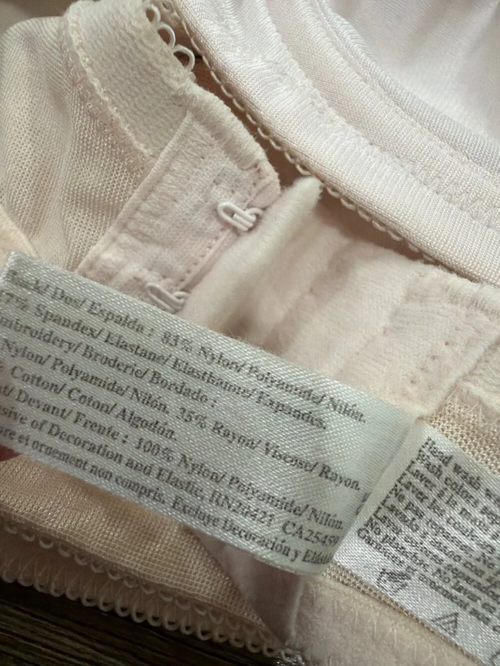 Wacoal 85173 Vintage Lace Full Coverage Bra 38D Light Pink Soft Satin